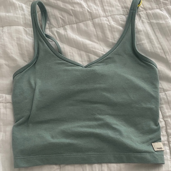 Vuori Tops - Vuori Sage Green V-Neck Crop Top